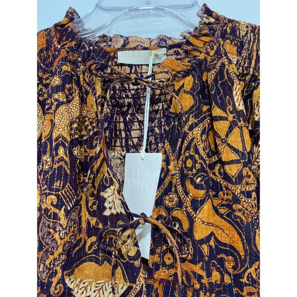 Ulla Johnson Ida Metallic Blouse Floral Size 6 NWT - Picture 8 of 11